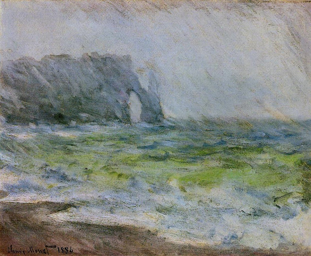 The Manneport - Etretat in the Rain oil on canvas 1885/6