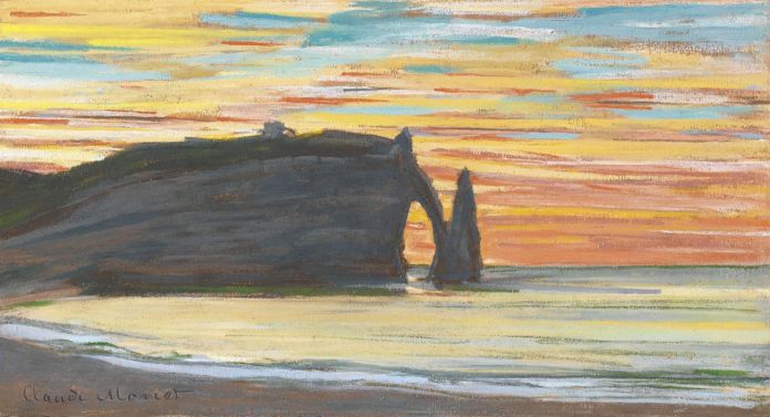 Etretat 1885 in pastel on paper