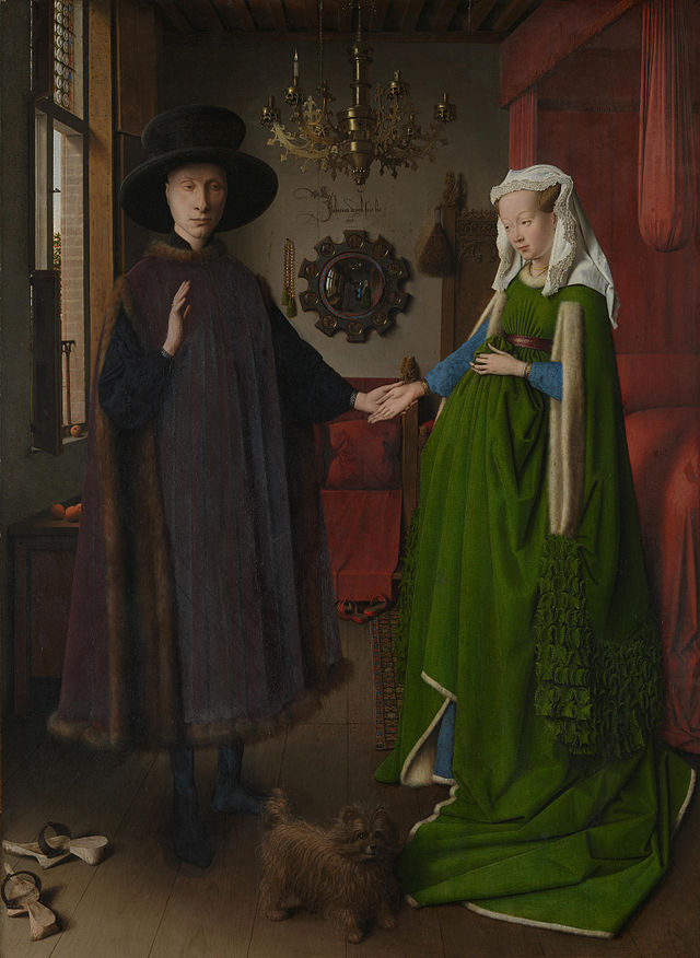 Arnolfini Portrait by Jan van Eyck, oil on oak, 1434. 