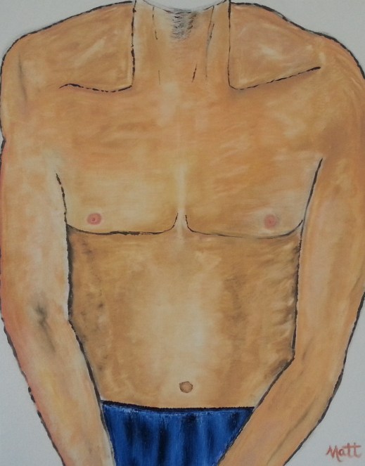 Self Portrait of My Body - oil painting on canvas. (28in x 36in) completed March 2014.