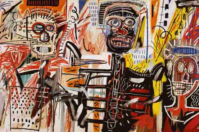 Philistines – 1982. Acrylic, crayon on canvas, 183 x 312.5cm.
