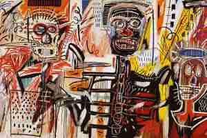 Philistines – 1982. Acrylic, crayon on canvas, 183 x 312.5cm.