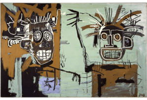 Untitled known as 'Two Heads on Gold', 1982. Acrylic and oil paintstick on canvas [80 × 125 in 203.2 × 317.5 cm]