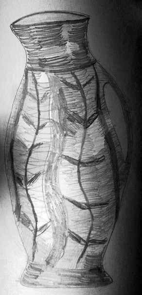 Clay Pot sketch study with carbon pencil [2012]