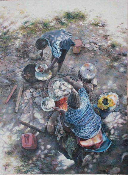'Inspirational Appetite' by Titus Agbara Medium: Oil on Canvas Size: 40 inches x 30 inches