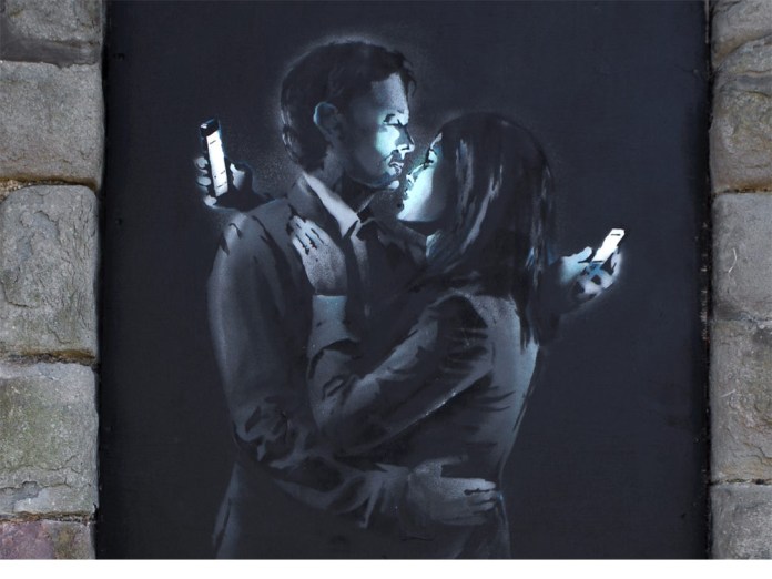 'Mobile Lovers' (2014) by Banksy 