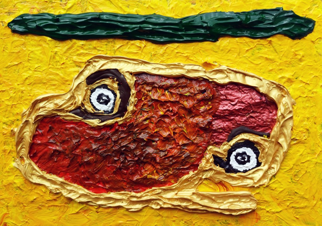 Golden Whale with a Voice [21st to 27th September 2024] by Matt The Unfathomable Artist, acrylic